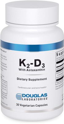 Douglas Laboratories K2-D3 with Astaxanthin - Antioxidant Support for Bones, Immune Function &amp; Vascular Health - With Menaquinone-7 &amp; D Vitamin - 30 Vegetarian Capsules