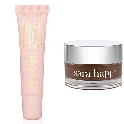 Sara Happ Sweet Glow and Go: Confetti Cake Lip Scrub Exfoliator Vanilla Bean Lip Scrub Duo-Exfoliating Lip Treatment, Moisturizer for Dry and Flaky Lips, Vegan, (0.5 Fl Oz each)