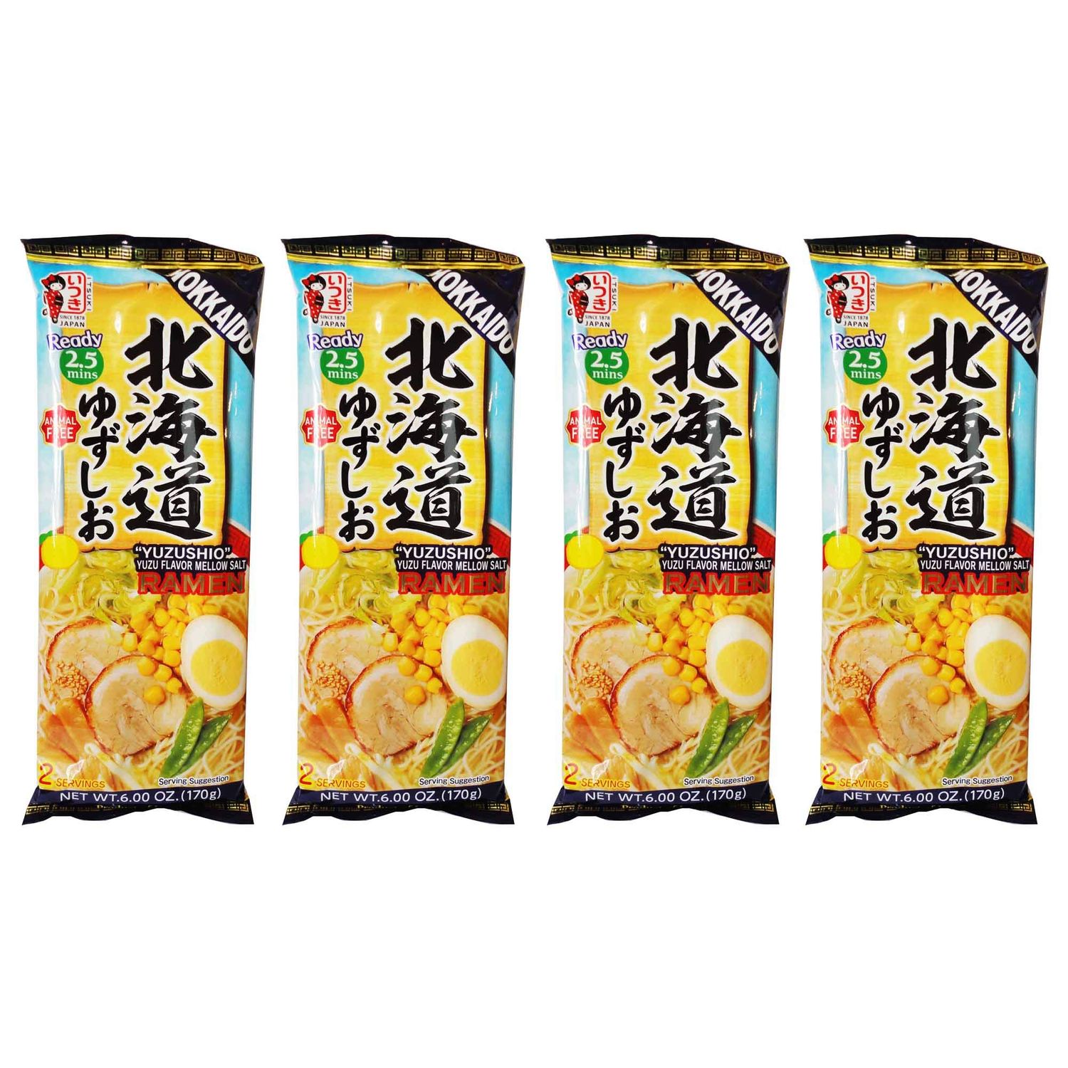 Itsuki Instant Ramen Noodle, Hokkaido, Shio Flavor, Pack of 4, 8 Servings