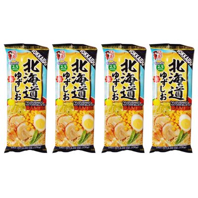Itsuki Instant Ramen Noodle, Hokkaido, Shio Flavor, Pack of 4, 8 Servings