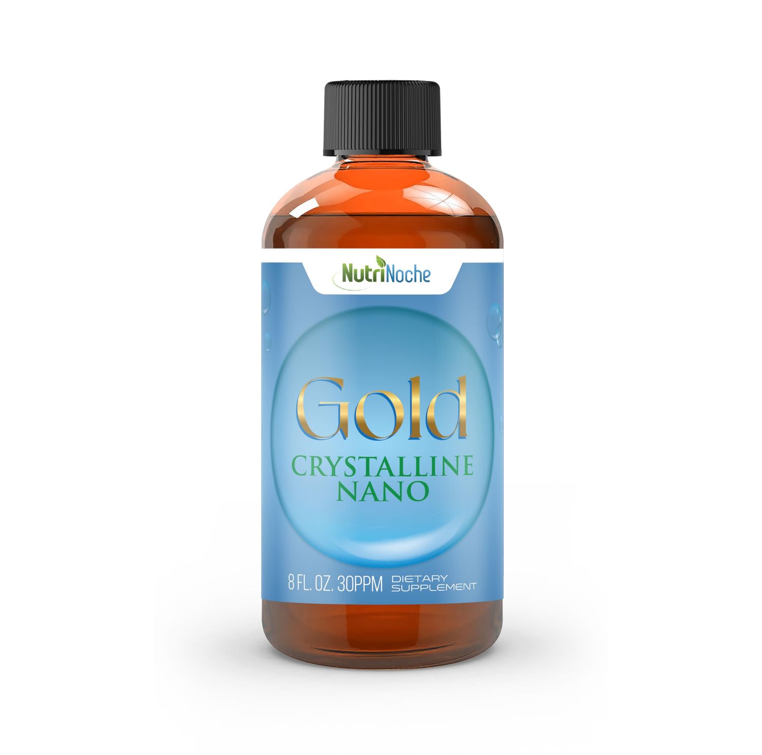 NutriNoche Colloidal Gold | 99.99 Ultra Pure Crystalline Nano Gold Particles | 30 PPM