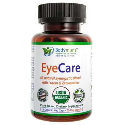 Bodymune Advanced EyeCare | USDA Organic Eye Health Supplement with Lutein &amp; Zeaxanthin | Maqui, Goji &amp; Sea Buckthorn Extracts | 30-Day Supply | Vegan, Non-GMO, Made in USA