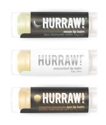 Hurraw! Moon Night Treatment, Unscented, Sun (Zinc Oxide SPF15) Lip Balms, 3 Pack Bundle: Organic, Certified Vegan, Cruelty &amp; Gluten Free. Non-GMO, All Natural. Bee, Shea, Soy &amp; Palm Free. Made in USA