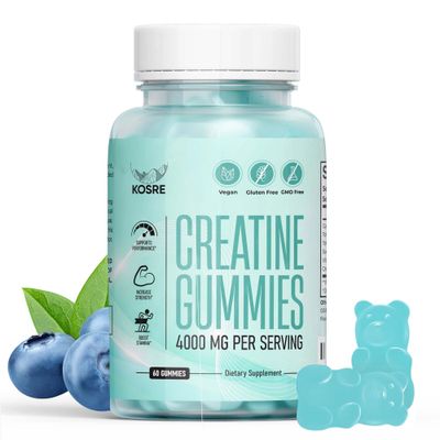 KOSRE Creatine Monohydrate Gummies with 4g Creatine for Men &amp; Women - Supports Strength, Endurance, and Muscle Growth - Micronized &amp; Clean Creatine HCL Formula (60 Gummies)