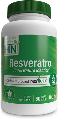Resveratrol as ResVida 100mg Trans-Resveratrol | Supports Healthy Aging, Cellular Energy Production and Metabolism | Clinically Studied and Gluten Free (Pack of 60)