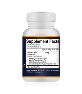 Your Nutritionist Resveratrol Complex Potent Antioxidants, 120 Capsules, 60 Days