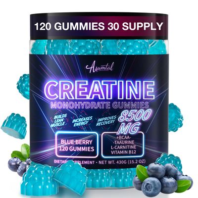Asumtal Creatine Monohydrate Gummies Complex 8500 MG for Men &amp; Women, 120 Count