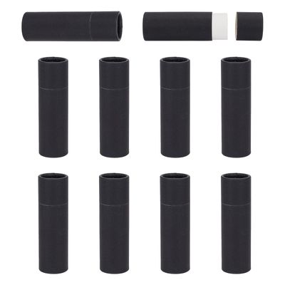 NICENEEDED 10 Pcs Kraft Paper Lipstick Tube, 0.6 Oz Paperboard Lip Balm Tubes, Cardboard Empty Deodorant Container Solid Perfume Tube Cosmetic Box for DIY Chapstick Deodorant Crayon