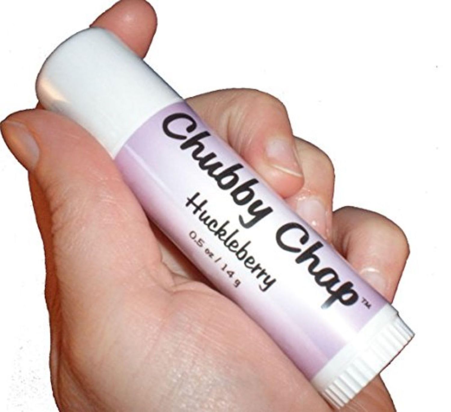 Chubby Chap - Three (3x) Large Jumbo Chapstick Natural Chapstick - 1/2 Ounce Lip Balm (Huckleberry)
