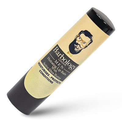 Barbology London Men&#39;s Moisturizing Lip Balm for Chapped Lips with Organic Moroccan Argan Oil, Lightweight Formula Leaves Zero Residue, 0.17oz (Pack of 1)