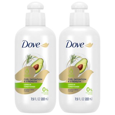Dove Leave-in Conditioner 2-Pack, Curl Definition &amp; Strength - Wavy and Curly Hair Products for Women, 7.5 Oz Ea