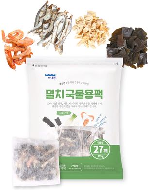 Jeju Island Radish, Korean Dried Seafood Mixed Dashi Pack (15g27 Packs),