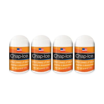 Citrus Flavor - Chap-Ice Mini Lip Balm, 4 count - Made in USA, 0.10 Oz, Push-Up Style, Hydrating Lip Care for Smooth and Soft Lips, Compact Size for Travel, Perfect for Daily Use - 4ct