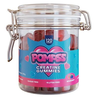 POMPSS Creatine Monohydrate Gummies | Creatine Gummies for Men &amp; Women | Creatine 5g per Serving | Creatina Mixberry Flavour (120 Count)