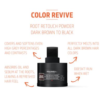 Goldwell Dualsenses Color Revive Ansatzkaschierpuder Dunkelbraun bis Schwarz fr alle Haartypen, 3.7 g