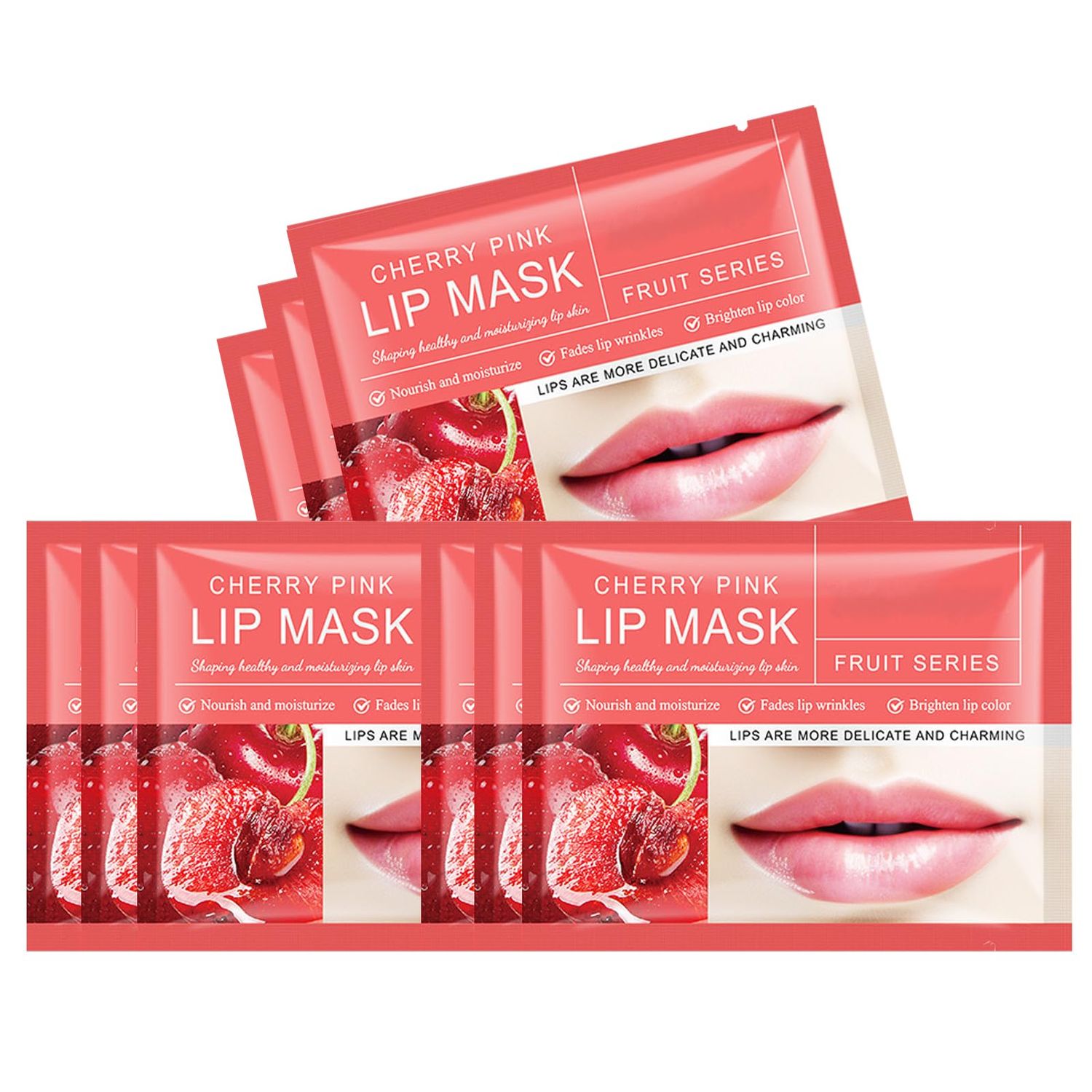 Felico Lip Mask, 30PCS Collagen Care Gel Pads for Moisturizing,Reducing Chapped,Smoothing,Fine Lines,Remove Dead Skin Moisture Essence Make Your Dry Lips Attractive Sexy Cherry