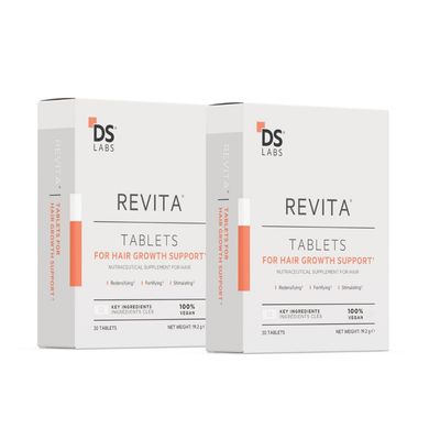 DS Labs Revita Tablets - Hair Vitamins for Density Support, Supplement for Thicker, Stronger Looking Hair, Zinc, Iron, Magnesium, Melatonin, Vitamin D &amp; Biotin Vitamins for Women &amp; Men, 60 Tablets