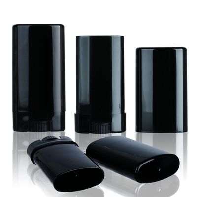 COSIDEA 25 PCS plastic empty 15g black oval shape lip balm tube deodorant containers 0.5oz lipstick tube small wax packing container