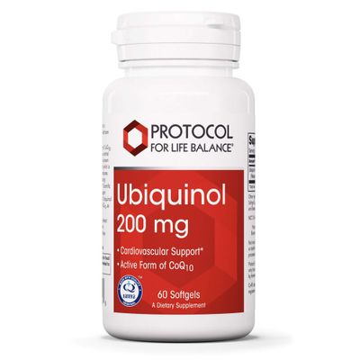 PROTOCOL FOR LIFE BALANCE Ubiquinol 200mg - Bioavailable CoQ10 Softgels - Heart Health Support - Oxidative Stress Quencher - Soy Free &amp; Dairy Free - 60 Softgels