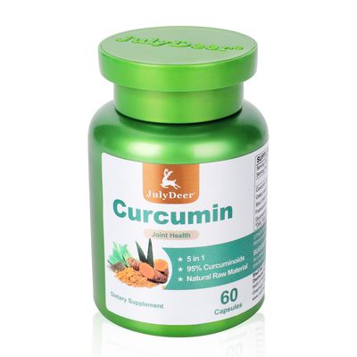 JulyDeer Curcumin Turmeric 95 with Celery Seed, Sour Cherry, Frankincense Extract, Glucosamine 5 in 1 Formula 95 Curcuminoid Natural Antioxidant Supplements Support to Joints and Immune Health