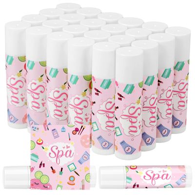 24 Pcs Spa Party Favors Natural Moisturizing Lip Balms Gifts Bulk Self Care Goodie Bag Favors Hydrating Lip Balms for Women Spa Makeup Sleepover Slumber Birthday Party Supplies