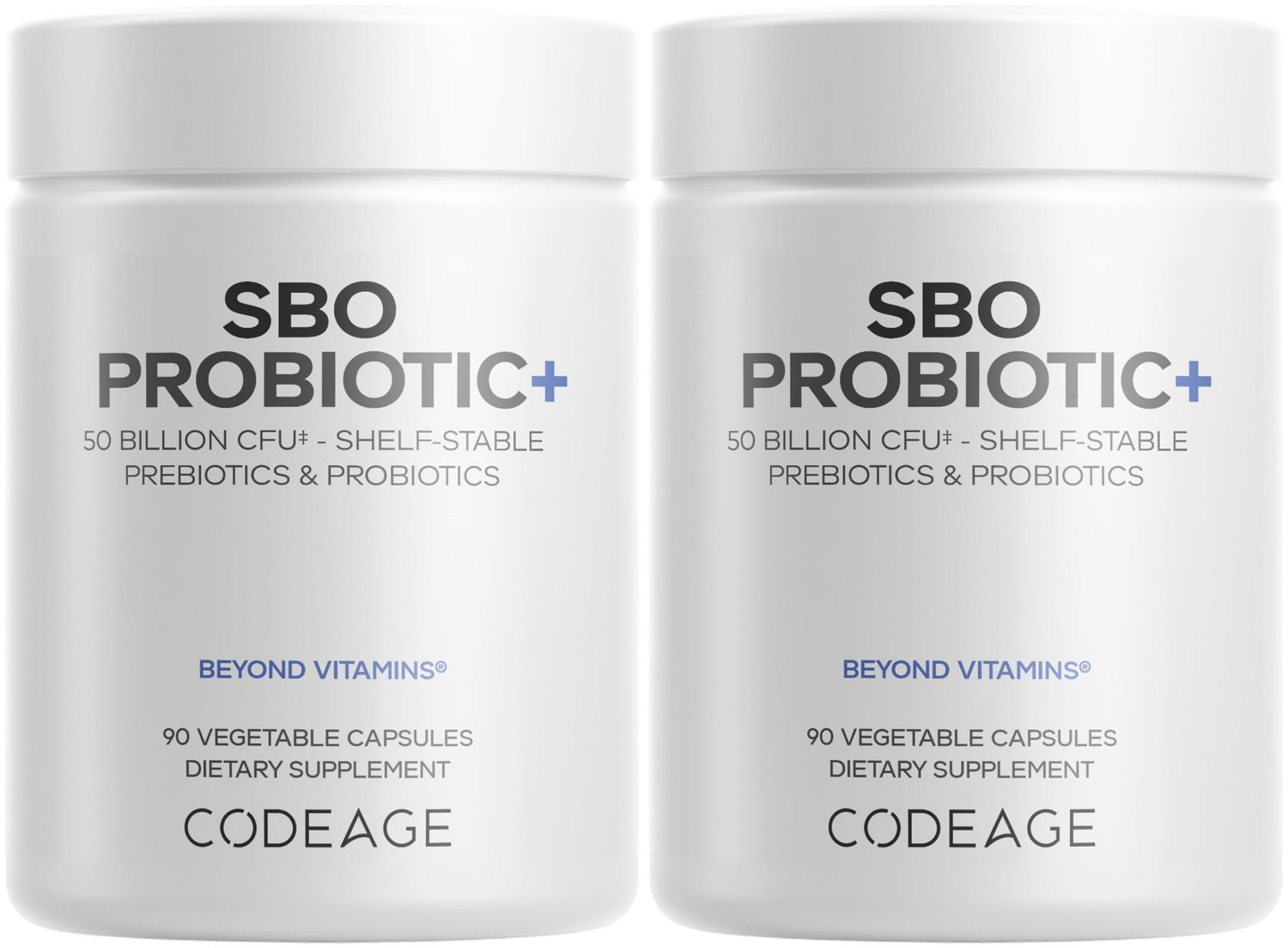 Codeage SBO Probiotics, 50 Billion CFUs Per Serving, Multi Strain Soil Based Organisms Blend and Organic Fermented Botanical Blend, Shelf-Stable - 2 Pack
