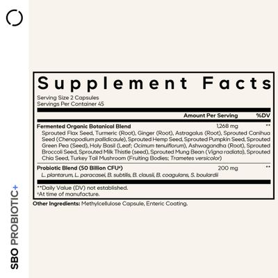 Codeage SBO Probiotics, 50 Billion CFUs Per Serving, Multi Strain Soil Based Organisms Blend and Organic Fermented Botanical Blend, Shelf-Stable - 2 Pack