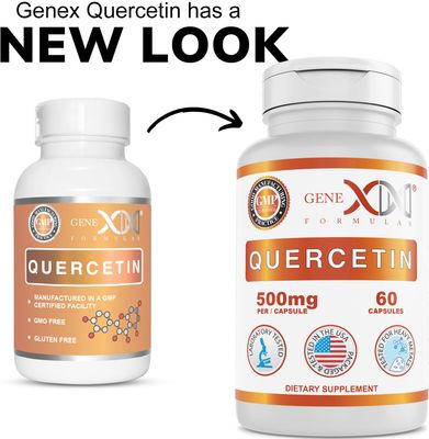Genex Formulas Quercetin 500mg -60 Capsules for 60 Day Supply - Supplement for Immune Support, Antioxidant and Allergy Protection, Non-GMO, Gluten-Free