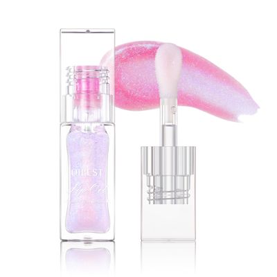 Hydrating Shimmer Lip Glow Oil, Color Changing Tint, Moisturizing Lip Oil, Glossy Transparent Plumping Lip Gloss, Tinted Lip Oil for Lip Care 0.23 OZ Q2394-03