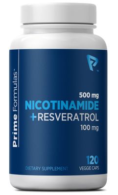 Nicotinamide 500 mg with Resveratrol 100 mg 120 Veggie Capsules - Non-GMO Vitamin B3, Supports Metabolic Health, NAD, Skin Cell &amp; Mitochondrial Energy Production. Made in USA for Men and Women