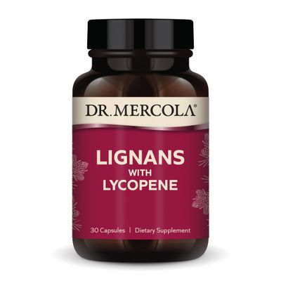 Dr. Mercola Lignans with Lycopene Supplement, 30 Servings (30 Capsules), Non GMO, Soy Free, Gluten Free