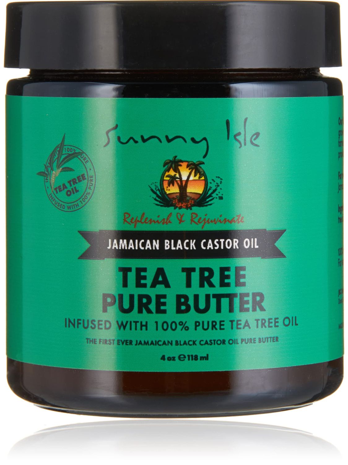 Sunny Isle Jamaican Black Castor Oil Pure Butter infused with Tea Tree Oil 4oz