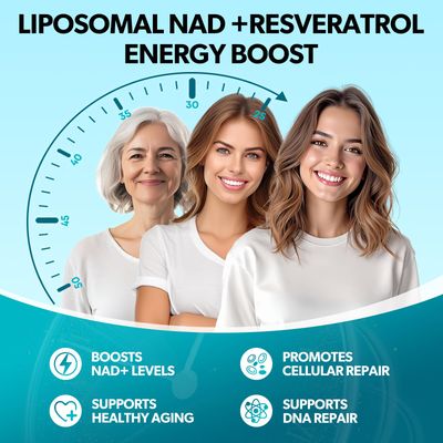 GZ HAOYUAN NAD Liquid Supplement for Women, Liposomal NAD Drops 1200MG with NAD Plus Resveratrol, Tmg, Quercetin, Anti-Aging, Cell Regeneration, Energy & Metabolism Support, Pineapple Flavor
