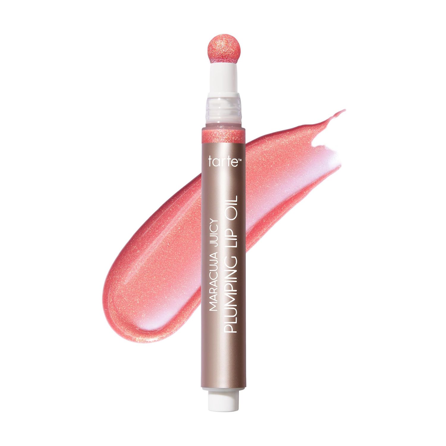 tarte maracuja juicy plumping lip oil - shimmering rose - full size