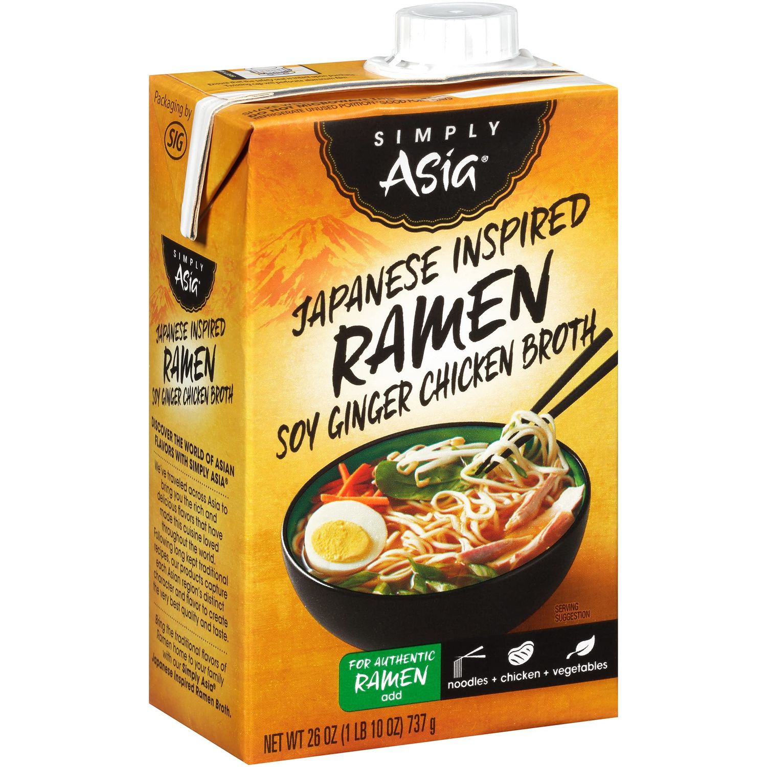 Simply Asia Japanese Inspired Ramen Soy Ginger Chicken Broth, 26 fl oz