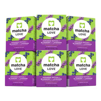 Matcha Love Japanese Matcha Blueberry Lavender, 60 Premium Tea Bags