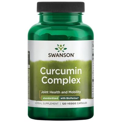 Swanson Curcumin Complex - Herbal Supplement Supporting Joint Health, Mobility &amp; Physical Function - Standardized with BioPerine for Maximum Absorption - (120 Veggie Capsules)