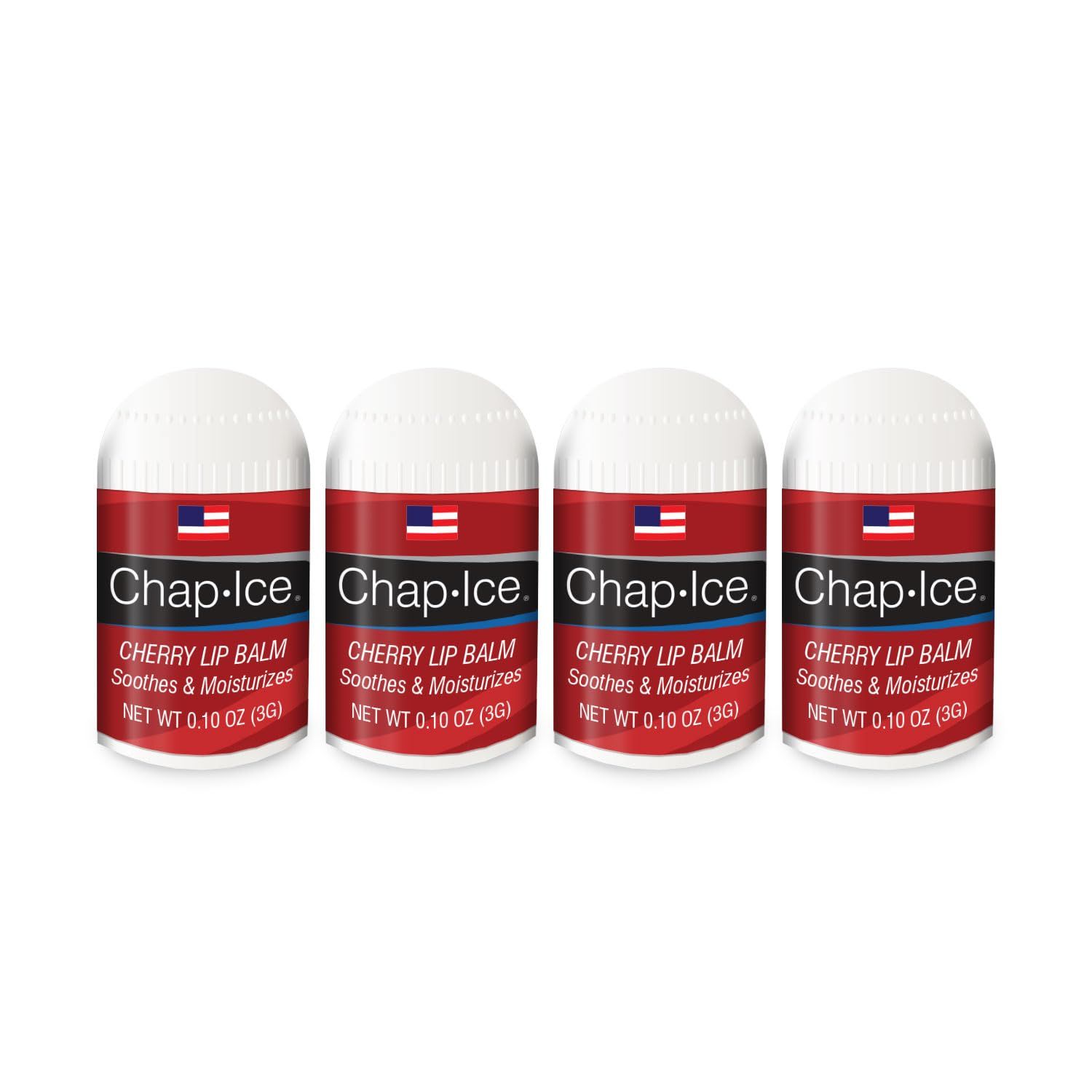 Lot of 4 Oralabs Chap Ice Cherry Lip Balm Mini Cute Bonus Pack