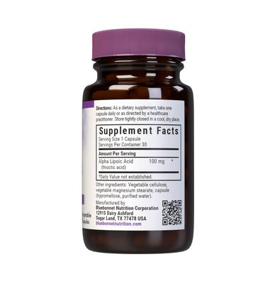 BLUEBONNET NUTRITION ALPHA LIPOIC ACID 100 mg