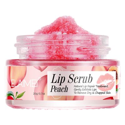 Lip Scrubs Exfoliator &amp; Moisturizer, Lip Repair for Lush Soft Lips, Lip Moisturizer for Chapped Dry and Flaky Lips Treatment (Peach)