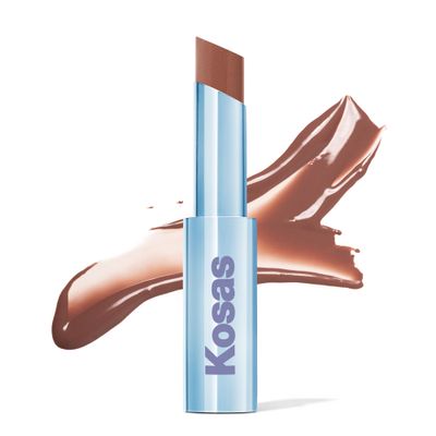Kosas Wet Stick Moisturizing Shiny Sheer Lipstick with Ceramides, Hyaluronic acid, Peptides and Mango Butter - Soothes, Softens, and Moisturizes Lips - 100 Degrees