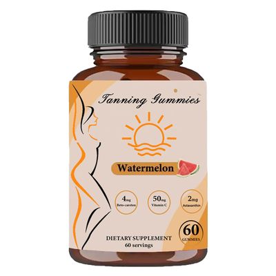 wuliao Tanning Gummies, Daily Tanning Gummies with Beta-Carotene &amp; Lycopene &amp; Astaxanthin, Natural Tanning Supplement for Adults Woman &amp; Men, 60 Gummies (1)