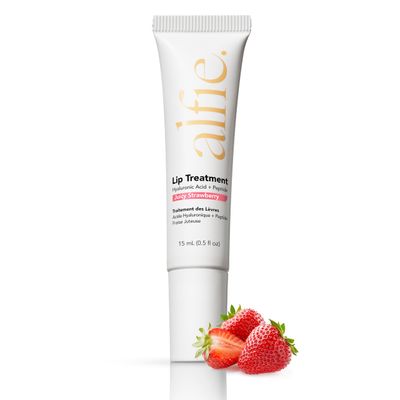 Alfie Hyaluronic Acid Lip Booster -Strawberry Flavor -15ml/0.5 Fl. Oz -Peptide Lip Treatment -Lip Plumper &amp; Filler -Lip Serum &amp; Moisturizer -Lip Volume Hydrating Treatment -Vegan Friendly, Non-Toxic