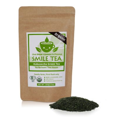 SmileTea Japanese Green Tea - 100g, Pure Japanese, Anti-oxidant Rich, Shade Grown, Kabusecha, Sencha Loose Leaf Tea with Floral Note Full of Umami Taste, 3.50z. Bag