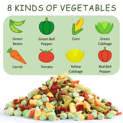 Dried Ramen Toppings, Dehydrated Vegetables Flakes, 8 Kinds of Freeze Dried Veggies, No Gluten &amp; No Allergen, for Cooking, Camping, Emergency Supply, Ideal for Gift, 7.4 oz