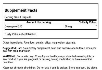 Swanson Coq10 30 Milligrams 120 Capsules