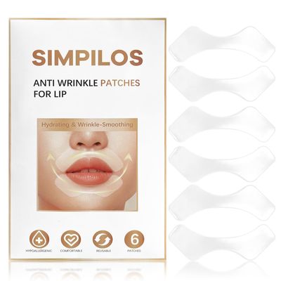 Anti Wrinkle Patches for Lips, Smooth Fine Lines &amp; Wrinkles, Silicone Smile Line Patches for Lip, Facial Patches for Wrinkles Overnight - 3 Pairs
