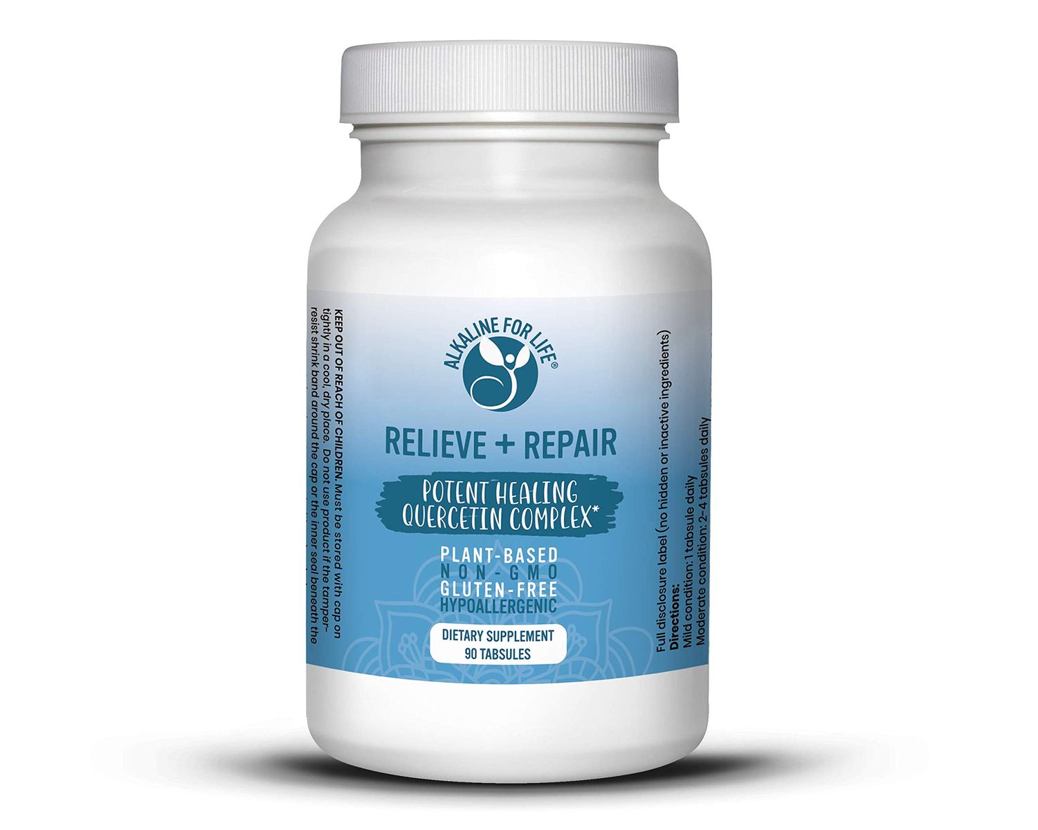 Relieve Repair Quercetin 1000mg, Pomegranate Juice Powder, OPC Antioxidants Supplement - Pure Quercetin Dihydrate -Preferred Form for Bioavailability (90 Tabs)