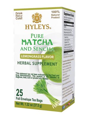 Hyleys Matcha Tea Bags with Lemongrass - 25 Tea Bags (Japanese Pure Matcha Wellness Green Tea)