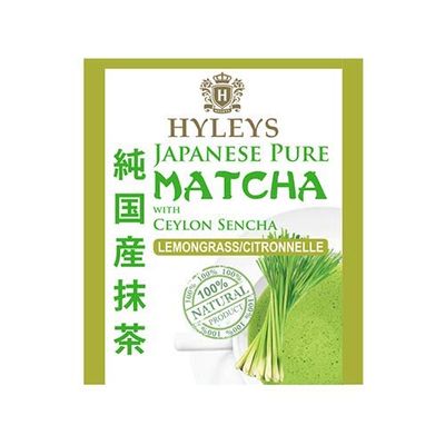 Hyleys Matcha Tea Bags with Lemongrass - 25 Tea Bags (Japanese Pure Matcha Wellness Green Tea)